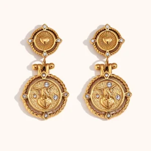 Stainless Steel 18K Gold Plated Fashion Hoop Earrings