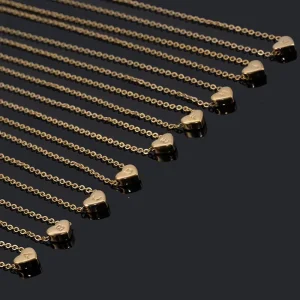 Stainless Steel 18K Gold Plated Heart Initial Pendant Necklace Personalized Fashion Chains for Lover Friendship Baby Girl Gift