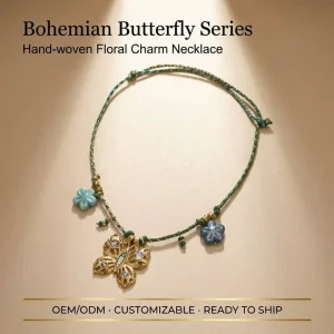 Stainless Steel 18K Gold Plated Women’s Zircon Blends Colorful Summer Charm Pendant Necklace
