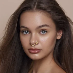 Stainless Steel 18K Gold Silver Color Zircon Nose Ring No Piercing Clip on Cross Nose Women Jewelry Faux Piercing