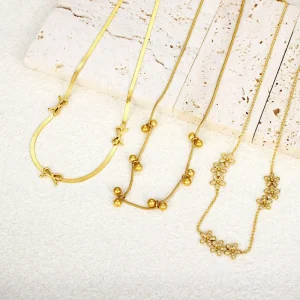 Stainless Steel 18K Gold plated Unisex Necklace Simple Link Chain Design Trendy Fashion Jewelry