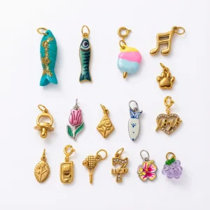 Stainless Steel 18k Gold Plated Charms Flower Cat Heart Pendant Fashion DIY Jewelry Accessories Wedding Gift