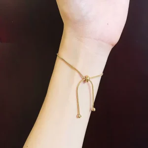 Stainless Steel 18k Gold Plated Round Snake Chain Bracelet Fashion Chain Link Bracelets Fine Chain Link Bracelets