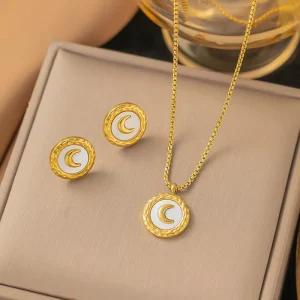 Stainless Steel 18k Gold Zircon Heart Butterfly Layered Pendant Stainless Steel Necklace Waterproof Colorless Jewelry Women