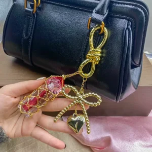 Stainless Steel 8 Button Portable Lipstick Net Bag Key Chain Multifunctional Sample Liquid Foundation Hand Woven Net Bag
