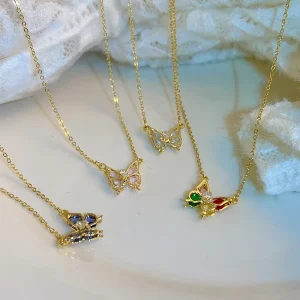 Stainless Steel Accessories Women Fashion Jewelry Necklaces Butterflies Birthday Gift for Girlfriend