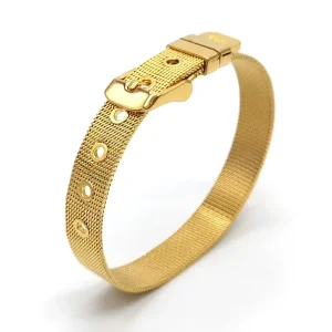 Stainless Steel Bangles Titanium Steel Watch Strap Adjustable Bracelet for Women