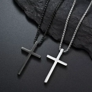 Stainless Steel Bible Verse Cross Necklace Trendy Non-Fading Custom Engraving Side Fashion Pendant