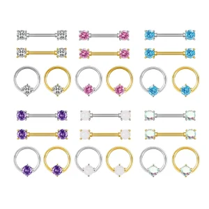 Stainless Steel Body Jewelry Hoop Earrings for Nipple and Helix Piercings