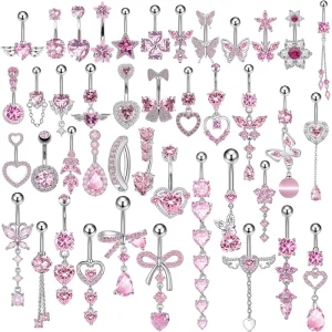 Stainless Steel Body Piercing Jewelry Belly Button Piercing Heart Belly Button Rings Navel Fashion Body Piercing Jewelry