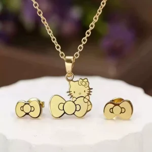 Stainless Steel Cat KT PVD18K Women’s Necklace