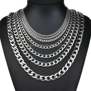 Stainless Steel Chain Necklaces for Women Men Long Hip Hop Necklace Fashion Jewelry Accessories Friends Gifts