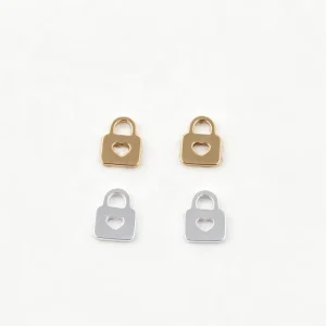 Stainless Steel Charms Custom DIY Retro Stainless Steel Children’s Party Cute Heart Shaped Lock Pendant Jewelry Accessories
