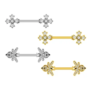 Stainless Steel Cross Shape Body Jewelry Nipple Ring with Zircon for Weddings Engagements or Parties Festival and Gift Ideas