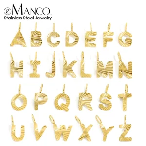Stainless Steel Cute Geometric Flower Alphabet Necklace Pendant Fashion English Jewelry Gold plated Ladies Charm 48 hour