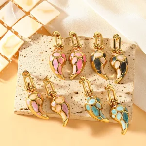 Stainless Steel Cute Water Drip Pendant Drop Earrings for Women Trendy Waterproof Accessories on Ear Fashion Female Jewelry Gift