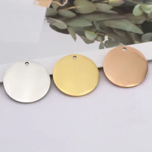 Stainless Steel Dog Tag Carabiner Keychain Fashion Mirror Polished Pendant Engravable Logo Small Batch Custom Trolley