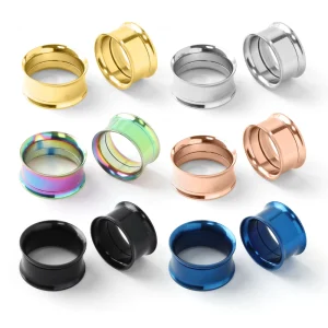 Stainless Steel Double Horn Puncture Ear Expander Fashion Body Piercing Jewelry Stainless Steel Ear Studs Lip Studs