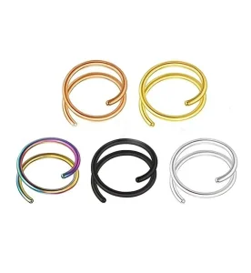 Stainless Steel Double Spiral Nose Ring Single Piercing Double Hoop Nose Septum Tragus Cartilage Body Piercing Jewelry