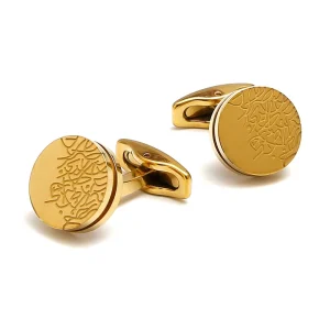 Stainless Steel Engraved Elegant Cufflinks Custom Mens Suit Shirt Fashion Accessory Wedding Tuxedo Trendy Jewelry