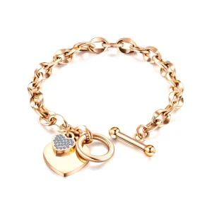 Stainless Steel Fashion Link Chain Bangle Bracelet for Women Gold Color Bracelet Jewelry Girl Gift