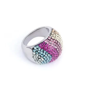Stainless Steel Fashion Rings for Women Iced Out CZ Crystal Fashion Rings With Price in Sales