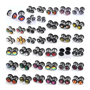 Stainless Steel Fashion Stud Earrings Black Body Jewelry for Wedding or Engagement Gift Friendly