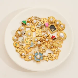 Stainless Steel Flower Handmade DIY Accessories Charms Pendants for Jewelry Making