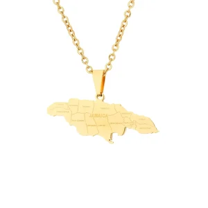 Stainless Steel Geometric Jamaican Necklace Couple Style Ethnic Style Pendant with Accessories