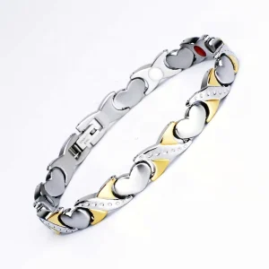 Stainless Steel Heart Shape Women’s Bracelet Magnetic Power Bracelet