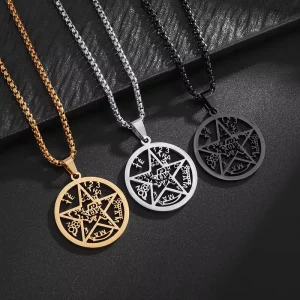 Stainless Steel Hollow Five pointed Star Pendant Necklace Minimalist Fashion Accessory for Men and Women