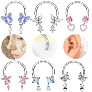 Stainless Steel Horseshoe Ring for Body Jewelry