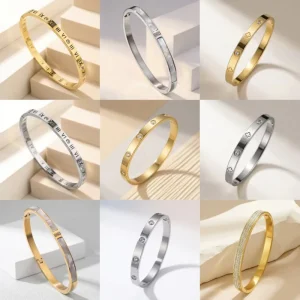 Stainless Steel Jewelry Fashionally Luxury Stainless Steel Women’s Bracelet Wedding Jewelry Gift Stylish Bangles
