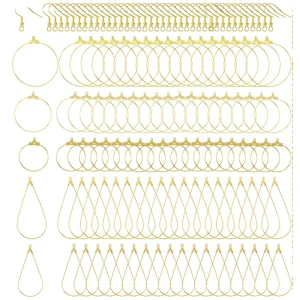 Stainless Steel Jewelry Making DIY Earring Findings With Bead Caps And 25mm Multi Shape Combination Loan Buckle Accessories