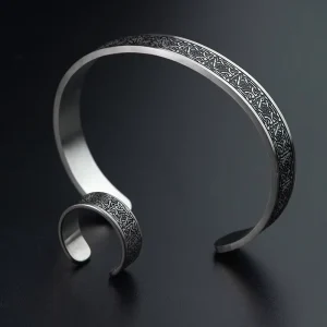 Stainless Steel Jewelry Set Men’s Knot Viking Retro Bracelet Ethnic Style Men’s Stainless Steel Bracelet Ring