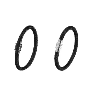 Stainless Steel Leather Rope Simple Braided Bracelet Fashion Charm Jewelry Bangles Bracelets