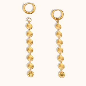 Stainless Steel Long Tassel Snowflake Earrings for Women