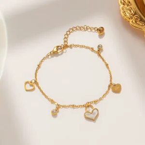 Stainless Steel Minimalist Design Fashion Charm Bracelet Simple Elegant Versatile Tarnish Free Womens Jewelry Gift for Her