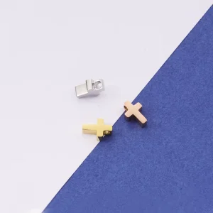 Stainless Steel Mirror Polished Cross Cross Small Hole Beads DIY Jewelry Accessories 5*8mm Small Pendant