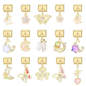Stainless Steel Multifunctional Flower Shaped Pendant Style Modular DIY Vintage Bracelet Jewelry Accessory