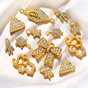 Stainless Steel Necklace Zircon Vintage Charm Fashion Pendant Charm for Jewelry Necklace Making DIY Accessories