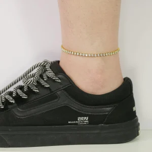 Stainless Steel New Sexy Zircon Anklets for Women 18K Gold Plated Simplicity Tennis Anklet Fashion Jewelry