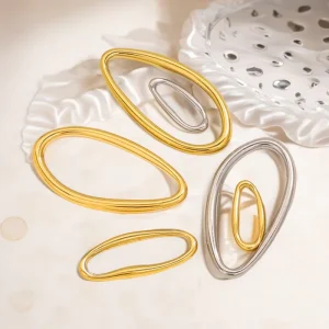 Stainless Steel Pendant Charm Irregular Charms Special Shaped Oval Connectors For DIY Jewelry Earrings Supplies Bracelet