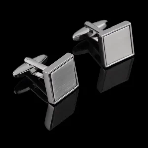 Stainless Steel Rectangular Custom Engraved Cufflinks for Men