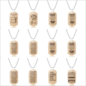 Stainless Steel Rose Gold Plated Family Love Necklace Set for Mother’s Day Father’s Day Valentine’s Day Anniversary