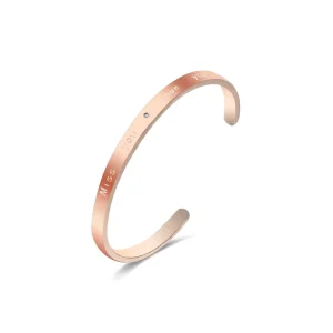 Stainless Steel Rose Gold Plated Jewelry 0.005ct Diamond Bracelet Women