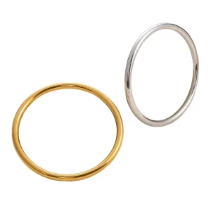Stainless Steel Rose Gold Silver 18K Gold Plated Bangle Smooth Bracelet Thin Wire 3mm