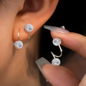 Stainless Steel S Spiral Helix Piercing Earrings Crystal Screw Back Cartilage Tragus Ear Studs Hypoallergenic Body Jewelry