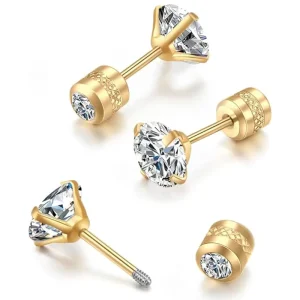 Stainless Steel Titanium Nose Rings Gold Plated Fashion Threaded Piercing Jewelry for Engagement Body Jewelry