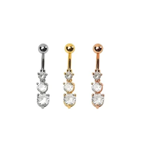 Stainless Steel Zircon Belly Button Rings for Navel Piercing Jewelry